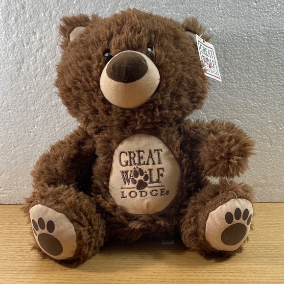 Fiesta Great Wolf Lodge Teddy Bear Brown Tan Sitting Stuffed Animal 2017 12" NWT - Picture 1 of 13
